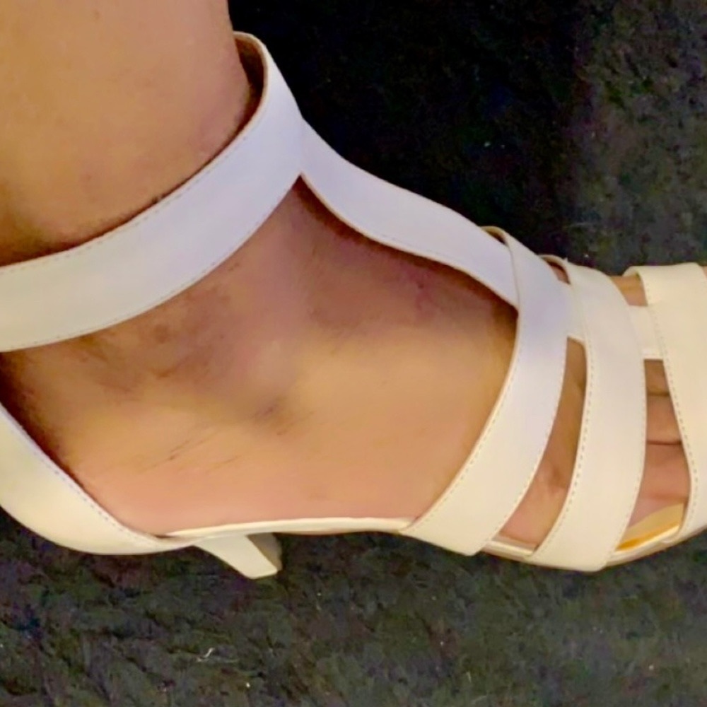 Nine West white sandals
